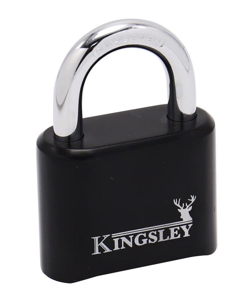Kingsley Locks 22L Set Your Own Black Combination Lock, Hardened Steel, Heavy Duty Outdoor Weatherproof Combo Lock for Sheds, Fence, Gym Lock, Gate, Sports Locker (1 Pack) - Image 1